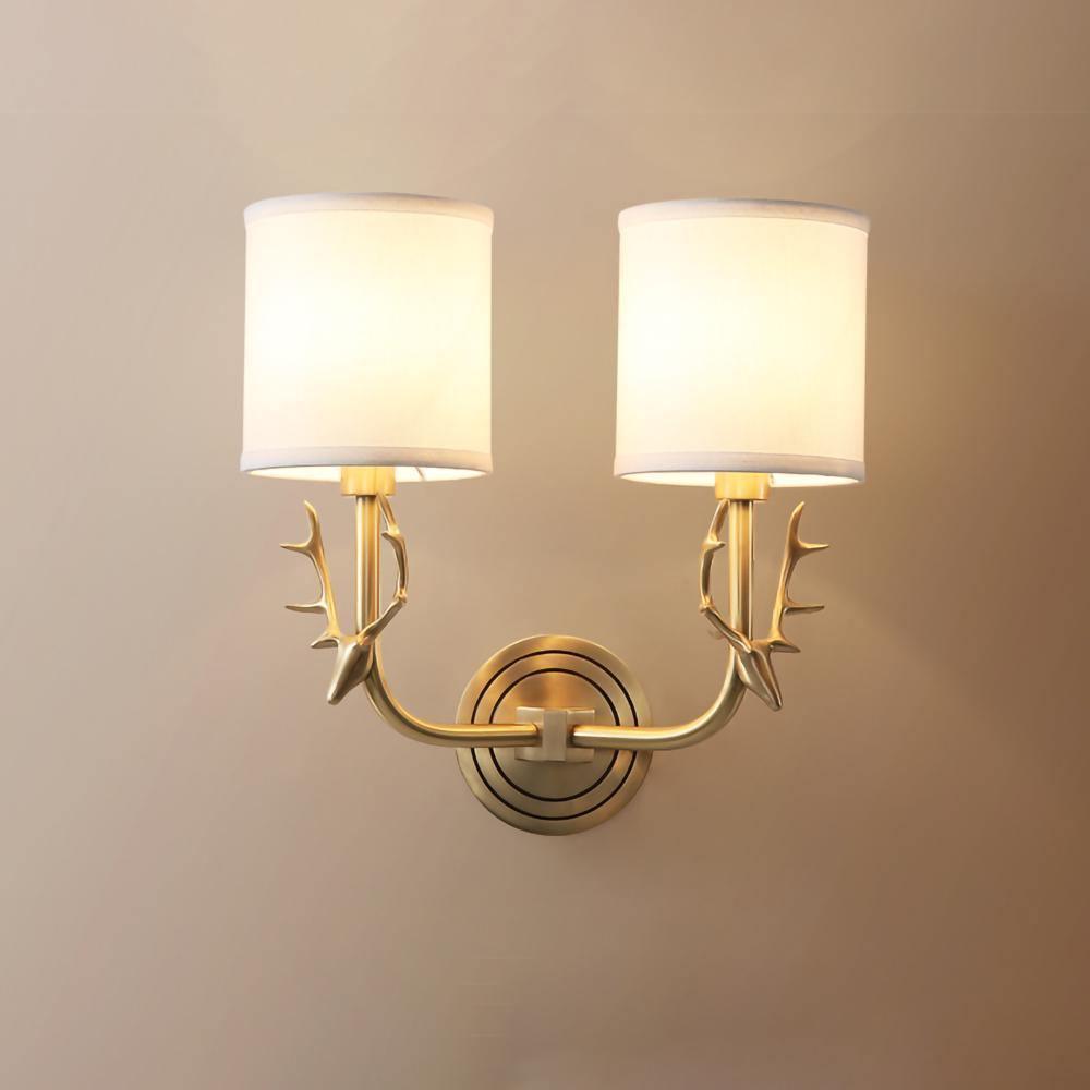 Orevienne 2-Light Brass Deer Wall Lamp