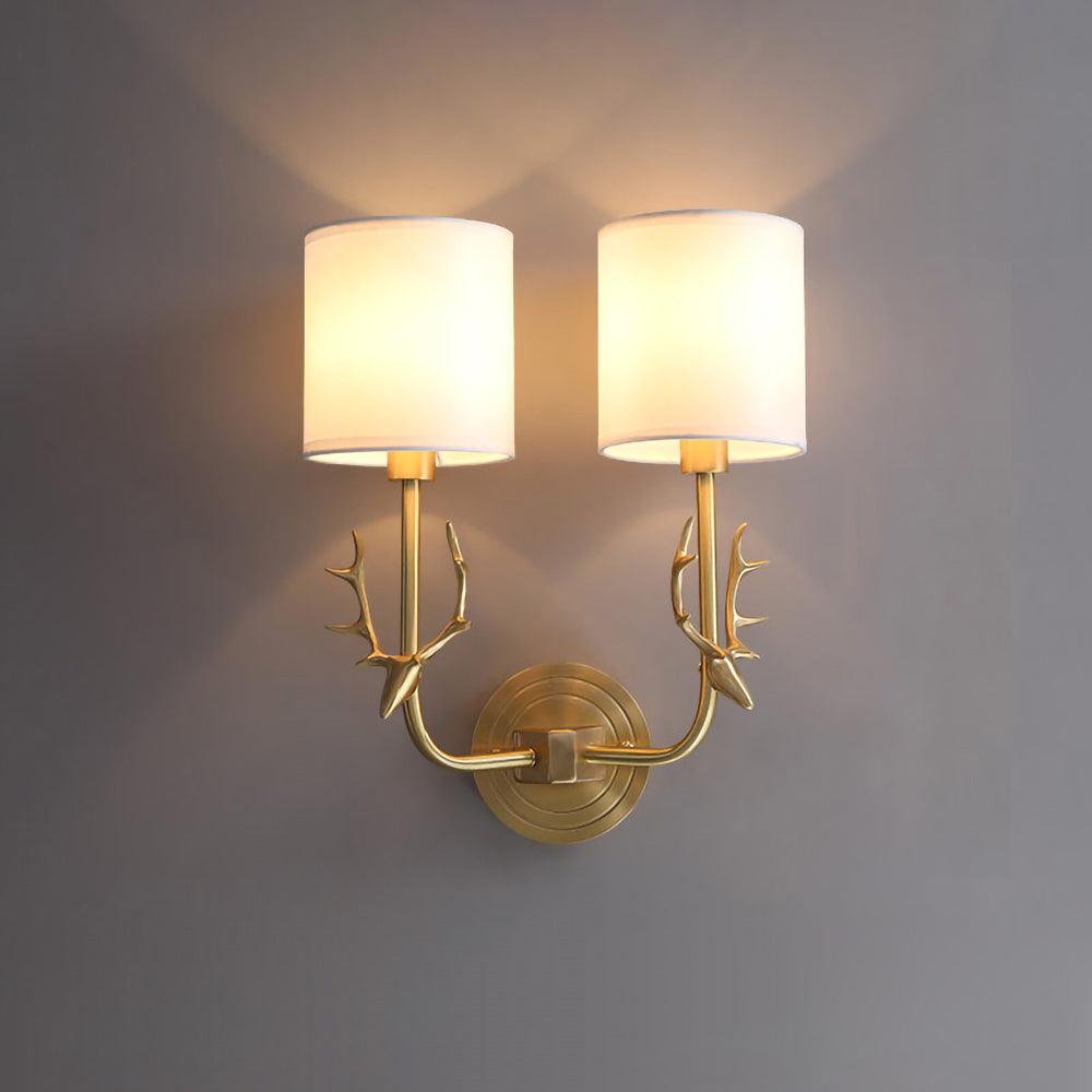 Orevienne 2-Light Brass Deer Wall Lamp#Size_11″#Finishes_Brass
