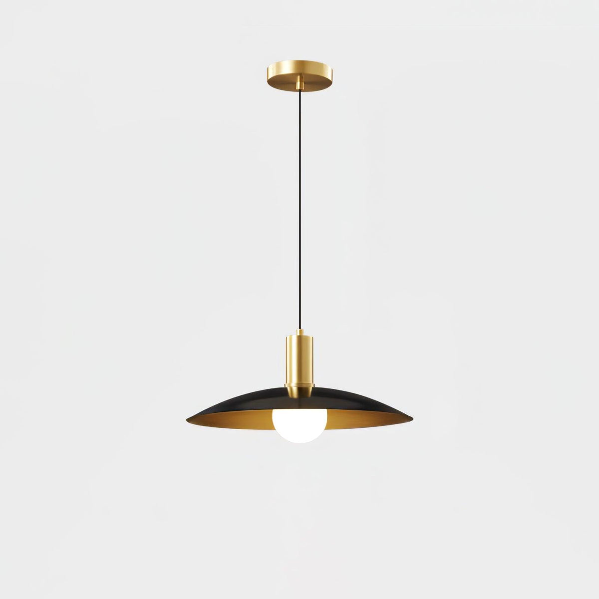Urelisse Brass Flared Pendant Light#Finish_Black & Brass