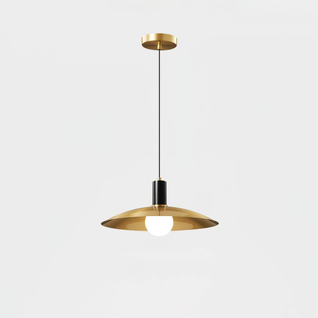 Urelisse Brass Flared Pendant Light#Finish_Brass & Black
