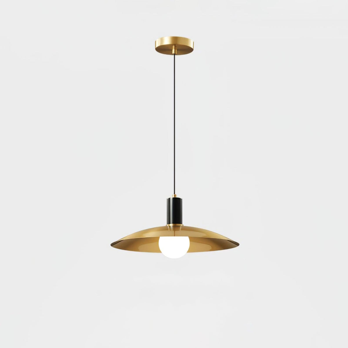 Urelisse Brass Flared Pendant Light#Finish_Brass & Black