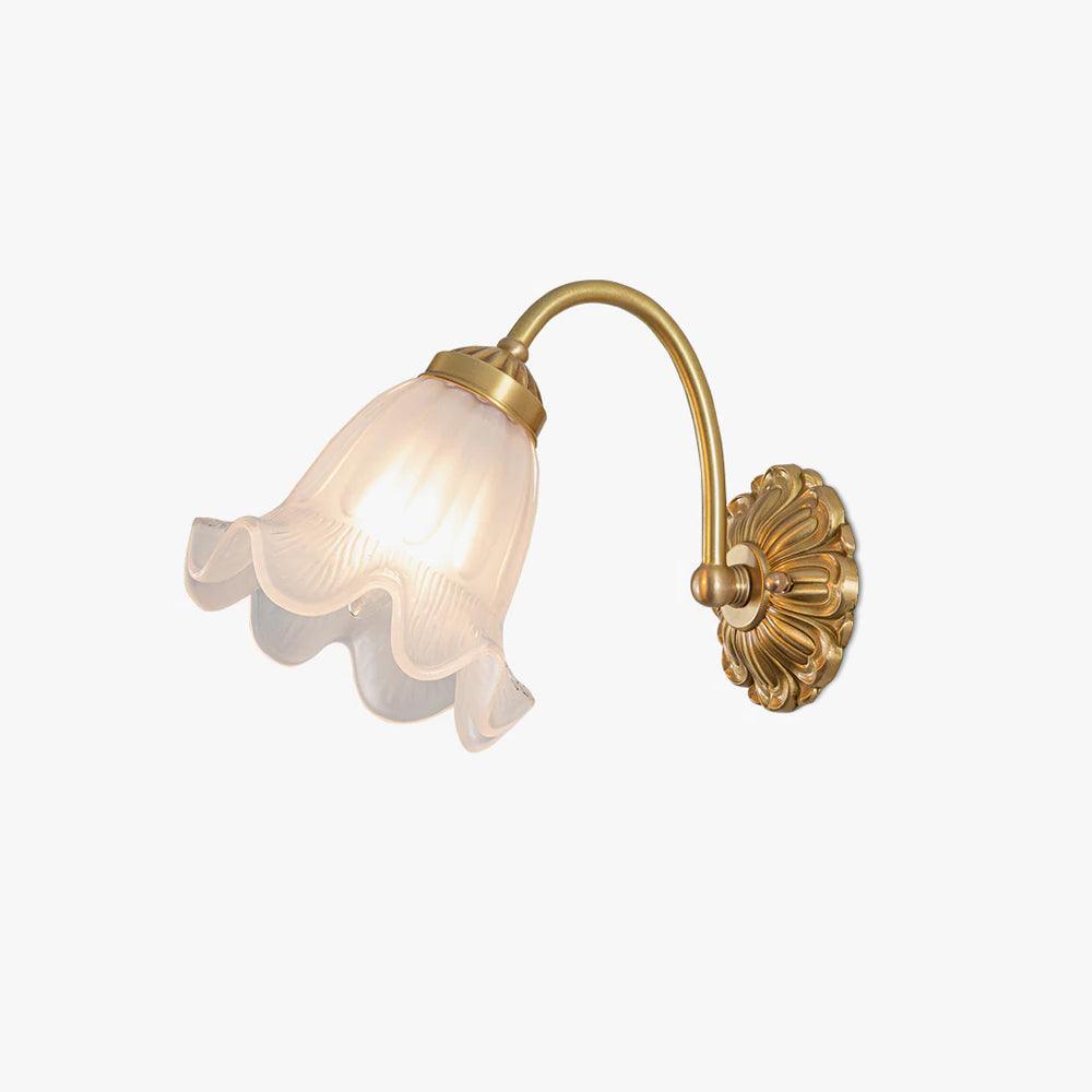 Grevienne Floral Glass Brass Wall Lamp