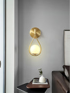 Kelmora Glass Brass Vanity Wall Lamp