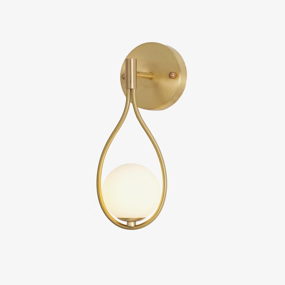 Kelmora Glass Brass Vanity Wall Lamp#Finish_Brass