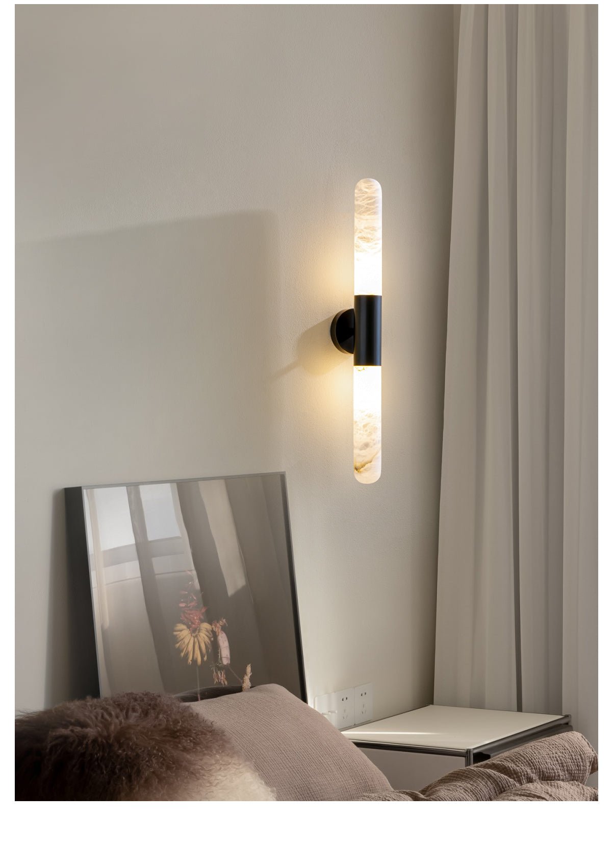 Heliandre Sculpted Alabaster Wall Lamp