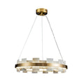Kessara Alabaster Round Chandelier#Finish_Brass+White