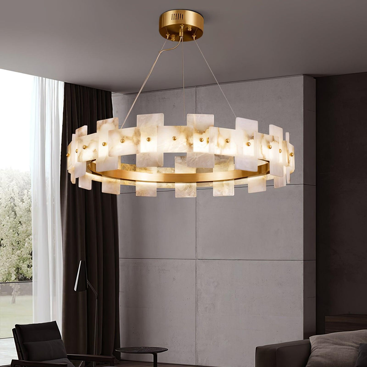 Kessara Alabaster Round Chandelier