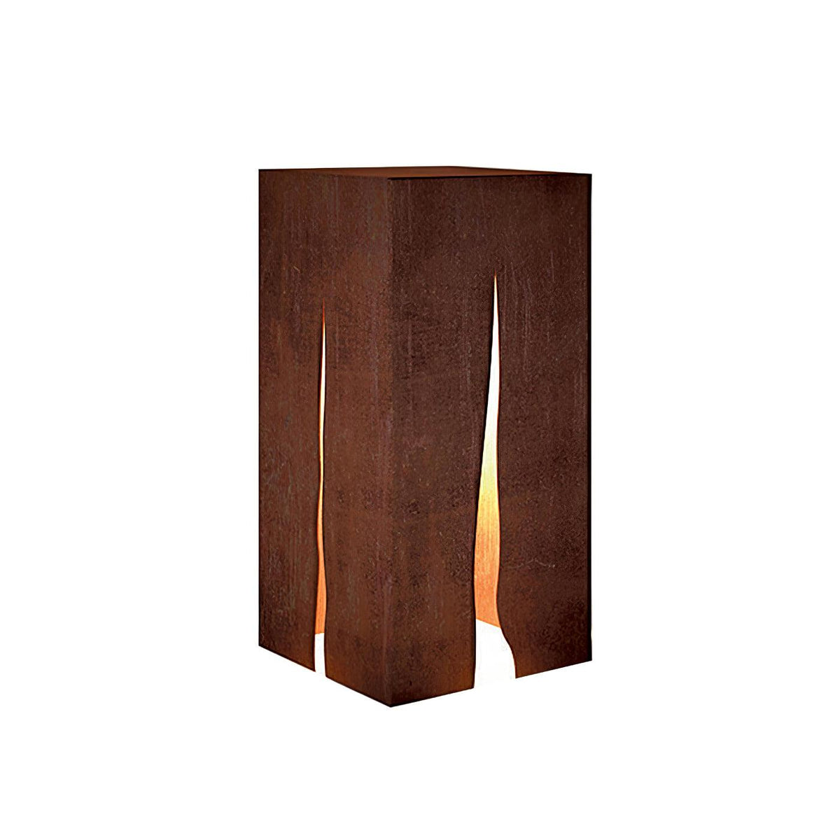 Giraselle Rustic Metal Cube Outdoor Garden Light#Size_H 23.6″#Finish_Rust Color