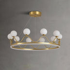 Orlienne Crown Brass Glass Chandelier