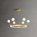 Orlienne Crown Brass Glass Chandelier#Size_23.6″#Finish_Brass + White