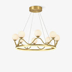 Orlienne Crown Brass Glass Chandelier