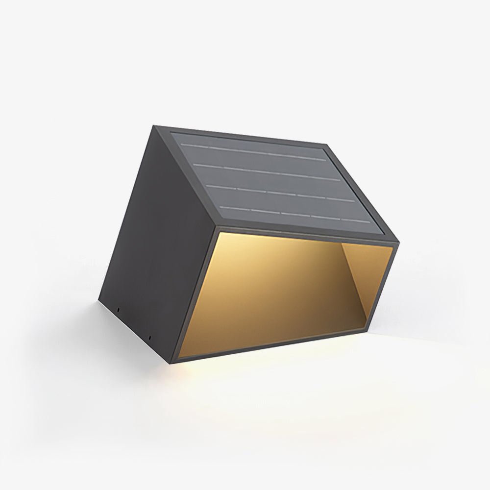 Fennoria Metal Cube Solar Outdoor Garden Light#Size_12.2″#Finish_Black#Kelvin range_Warm Light