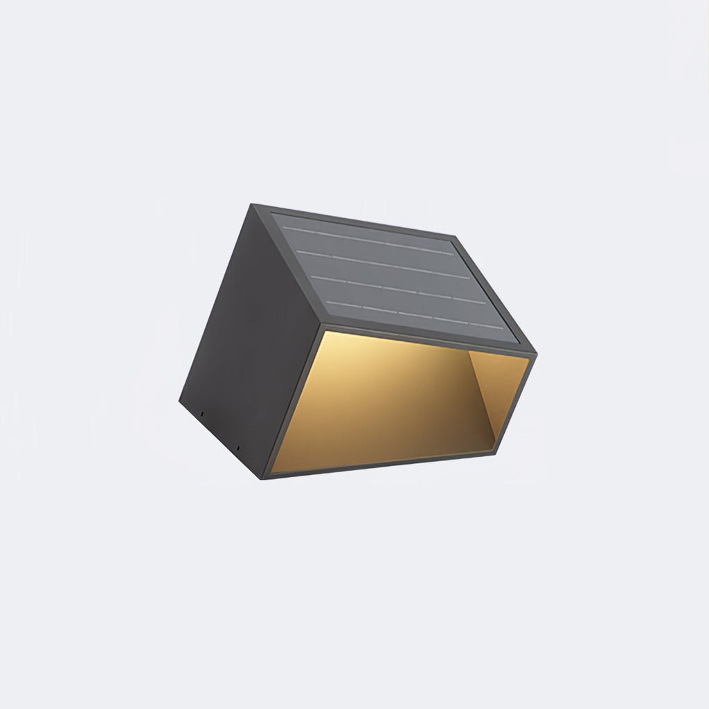 Fennoria Metal Cube Solar Outdoor Garden Light#Size_8.3″#Finish_Black#Kelvin range_Warm Light