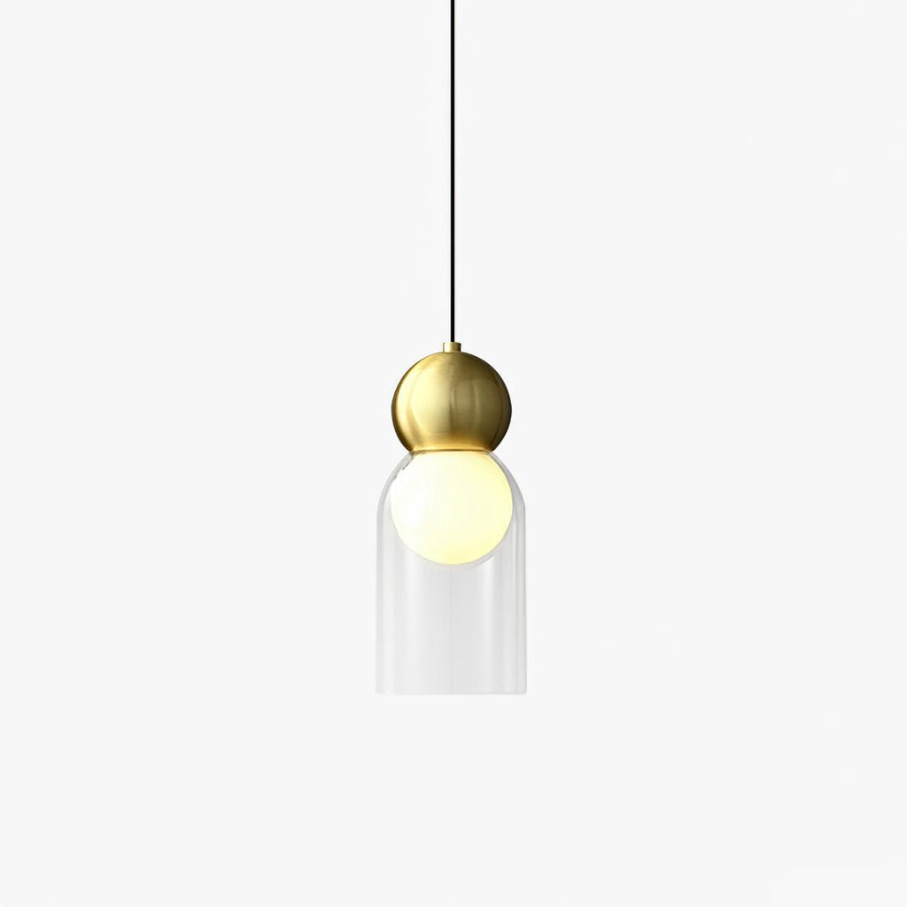 Veylora Geometric Glass Brass Pendant Light