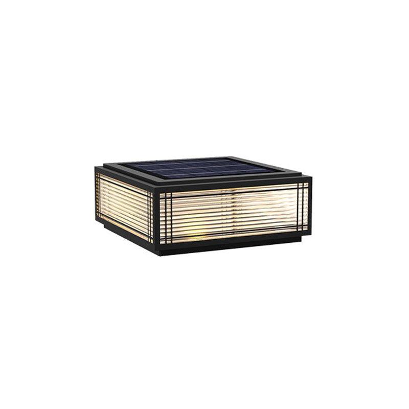 Estavere Metal Solar Outdoor Post Lamp#Size_D 15.7″#Power source_Model B: Solar-Powered Version#Kelvin range_Warm Light