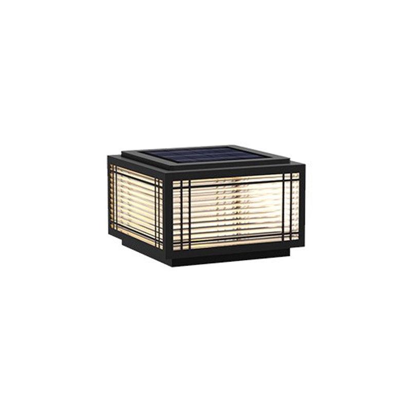 Estavere Metal Solar Outdoor Post Lamp#Size_D 11.8″#Power source_Model B: Solar-Powered Version#Kelvin range_Warm Light