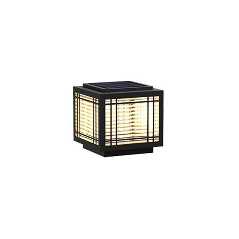 Estavere Metal Solar Outdoor Post Lamp#Size_D 7.9″#Power source_Model B: Solar-Powered Version#Kelvin range_Warm Light