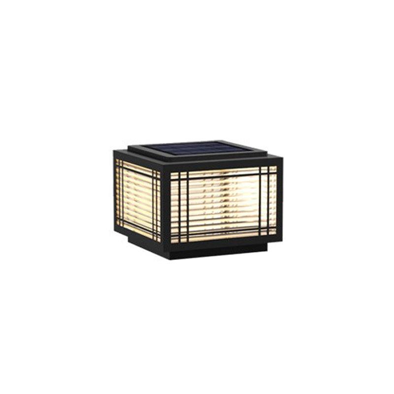 Estavere Metal Solar Outdoor Post Lamp#Size_D 9.8″#Power source_Model B: Solar-Powered Version#Kelvin range_Warm Light