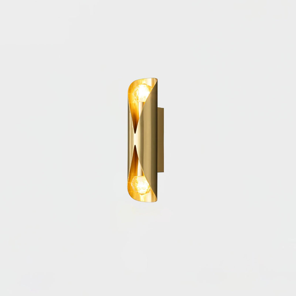 Xavelle Diamond Glass Brass Wall Lamp#Finish_Brass