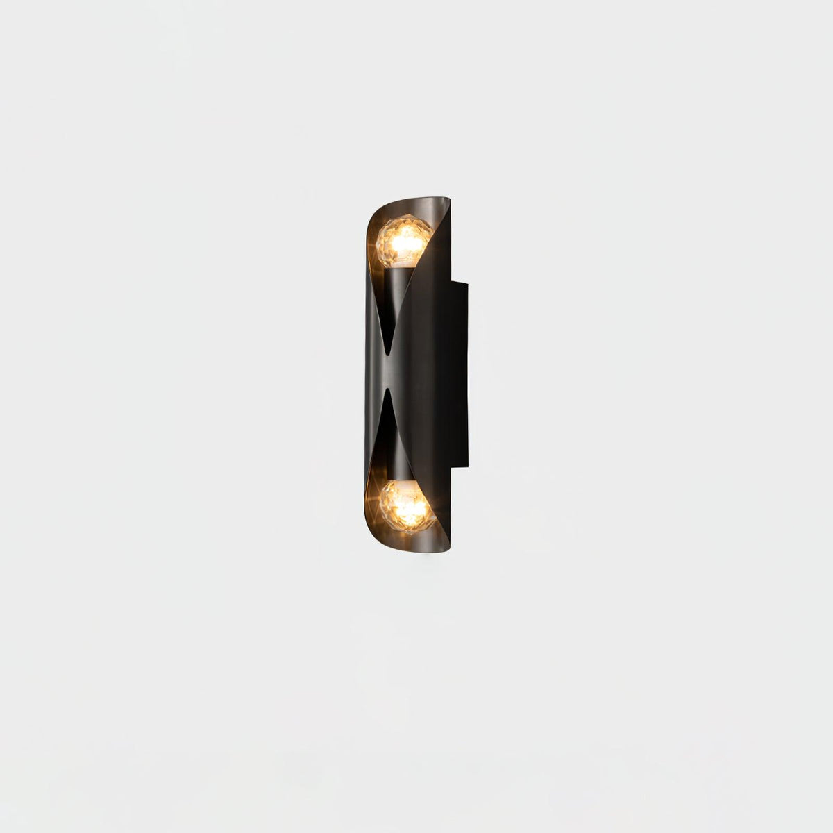 Xavelle Diamond Glass Brass Wall Lamp#Finish_Black