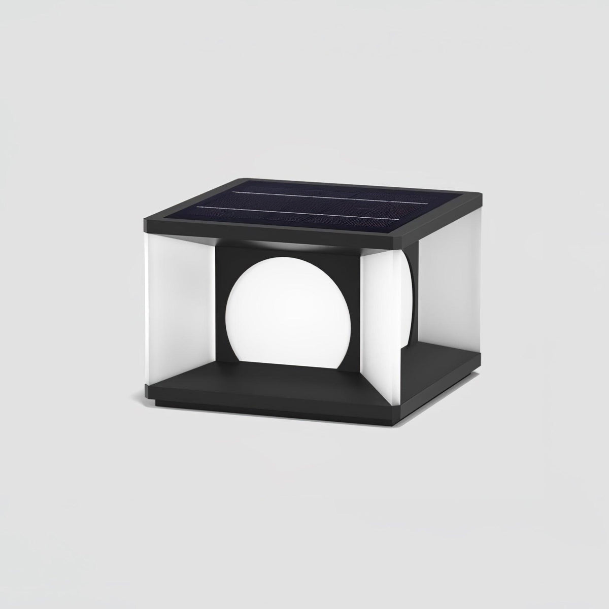 Zevaris Acrylic Cube Outdoor Post Lamp#Power source_Model B: Solar-Powered Version#Kelvin range_Warm Light