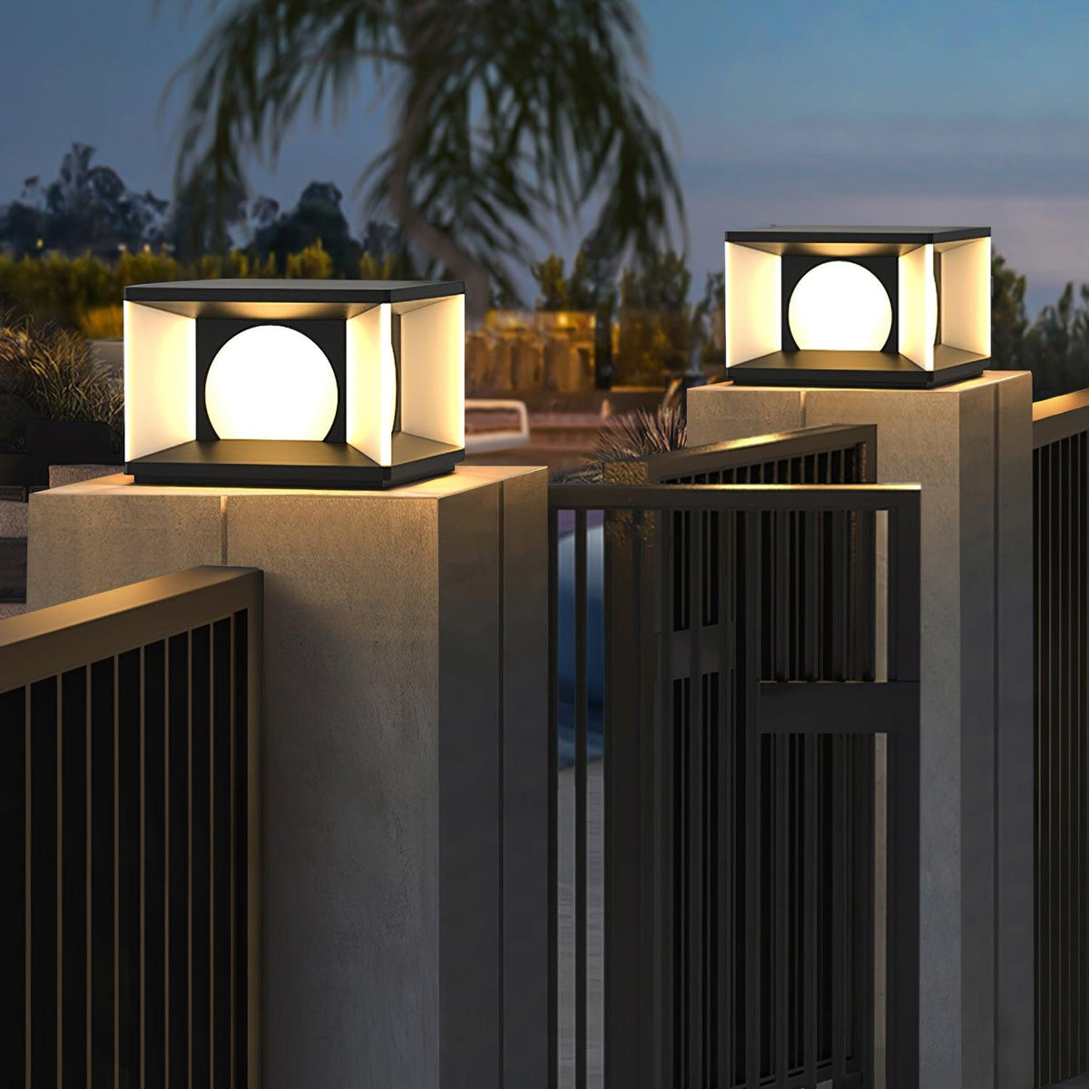 Zevaris Acrylic Cube Outdoor Post Lamp