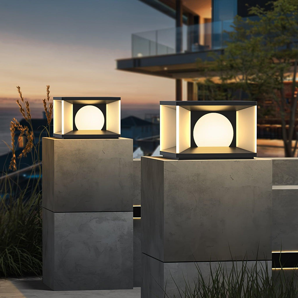 Zevaris Acrylic Cube Outdoor Post Lamp