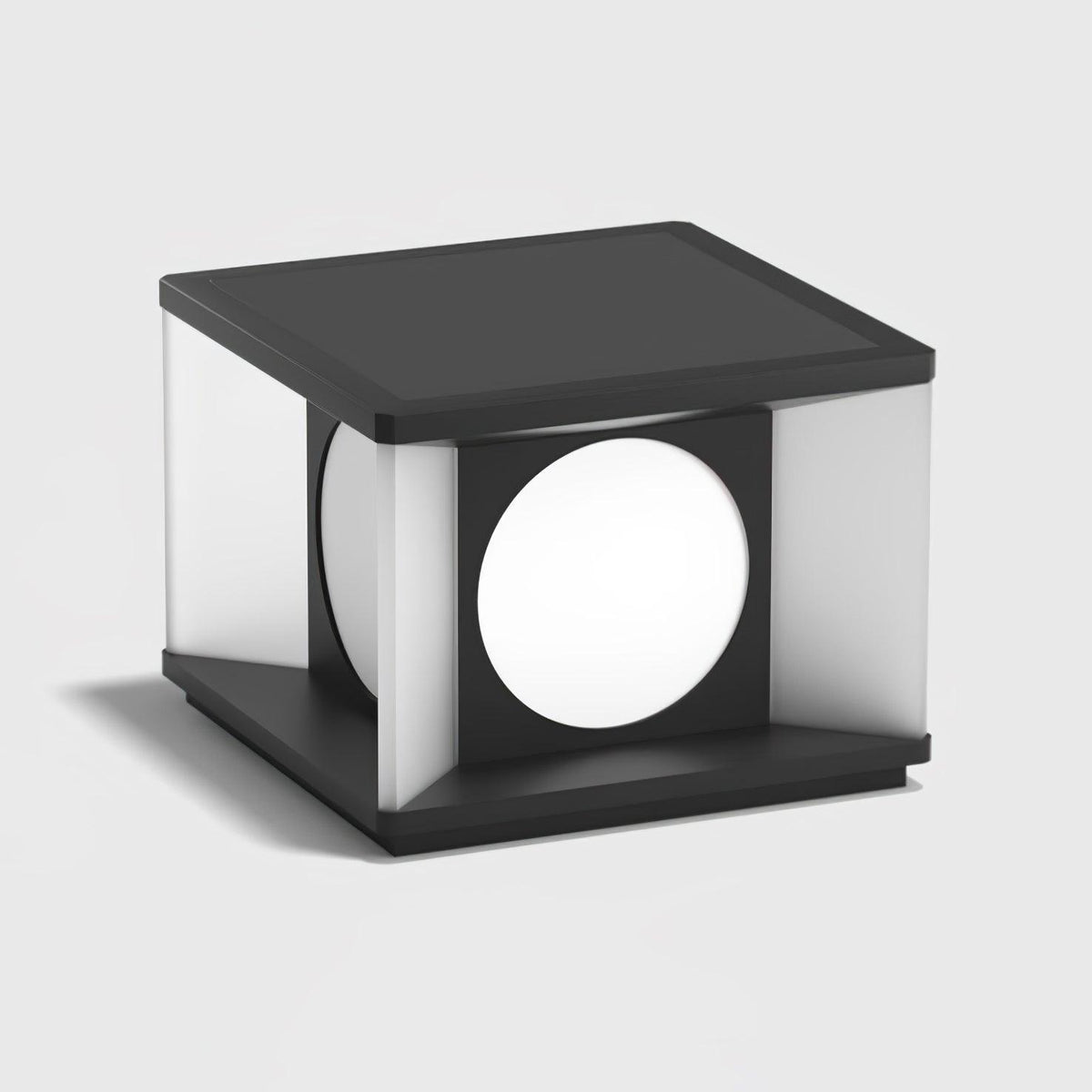 Zevaris Acrylic Cube Outdoor Post Lamp#Size_D 19.7″ x H 13.8″#Power source_Model A: Wired Version#Kelvin range_Warm Light