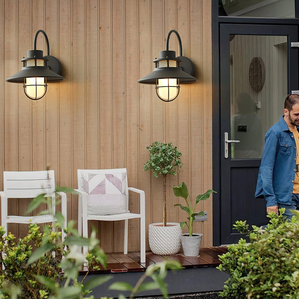 Wyndora Frosted Glass Outdoor Wall Lamp