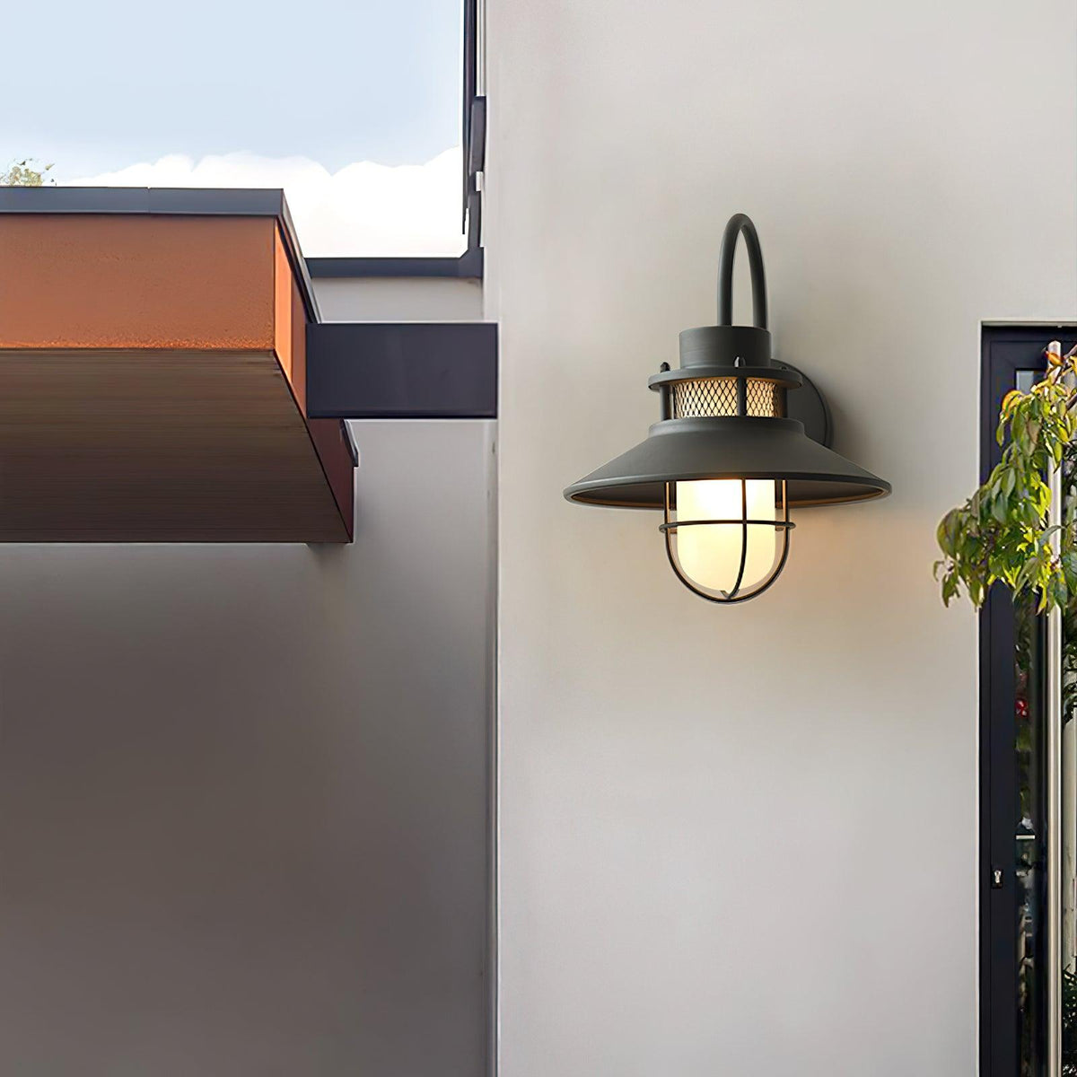 Wyndora Frosted Glass Outdoor Wall Lamp
