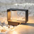 Valessia Striped Glass Outdoor Post Lamp