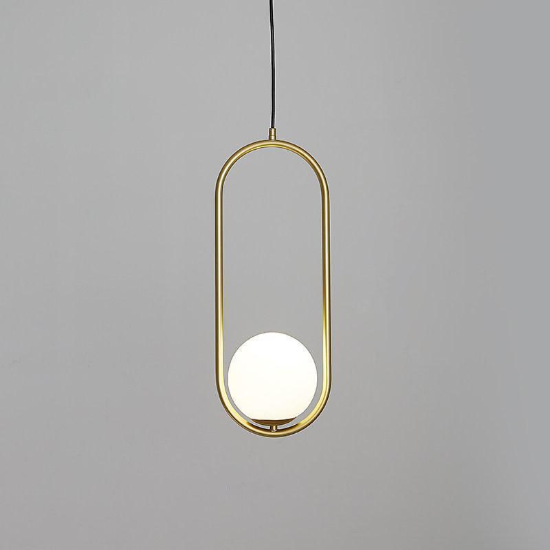 Havorine Glass Globe Brass Swag Pendant Light