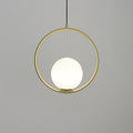 Wisterra Glass Globe Brass Pendant Light#Material_Brass