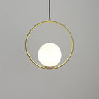 Havorine Glass Globe Brass Swag Pendant Light