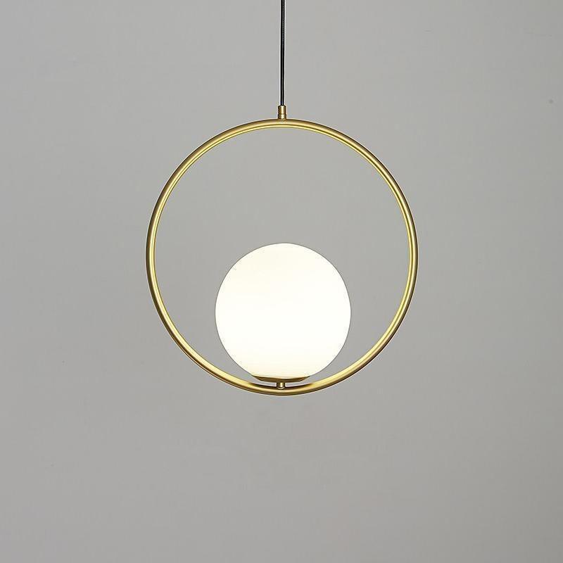 Havorine Glass Globe Brass Swag Pendant Light