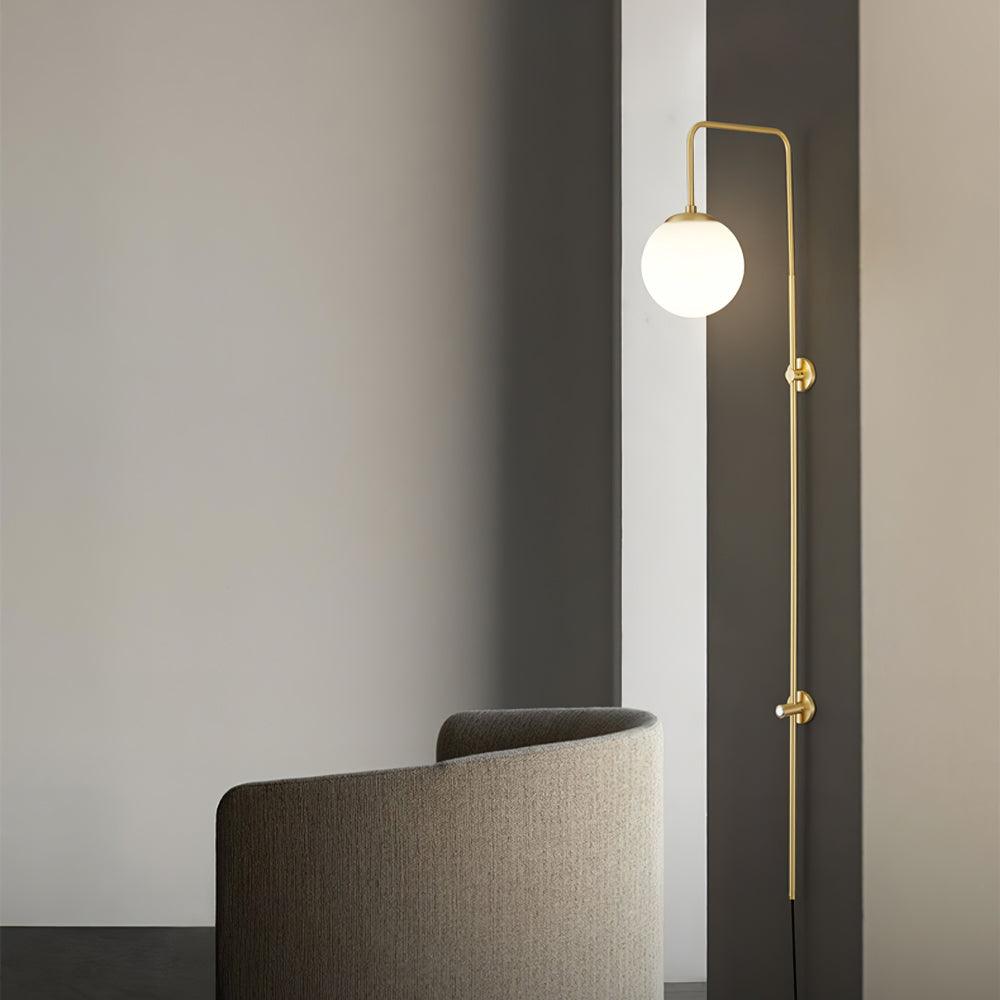 Ysoria Glass Globe Brass Wall Lamp