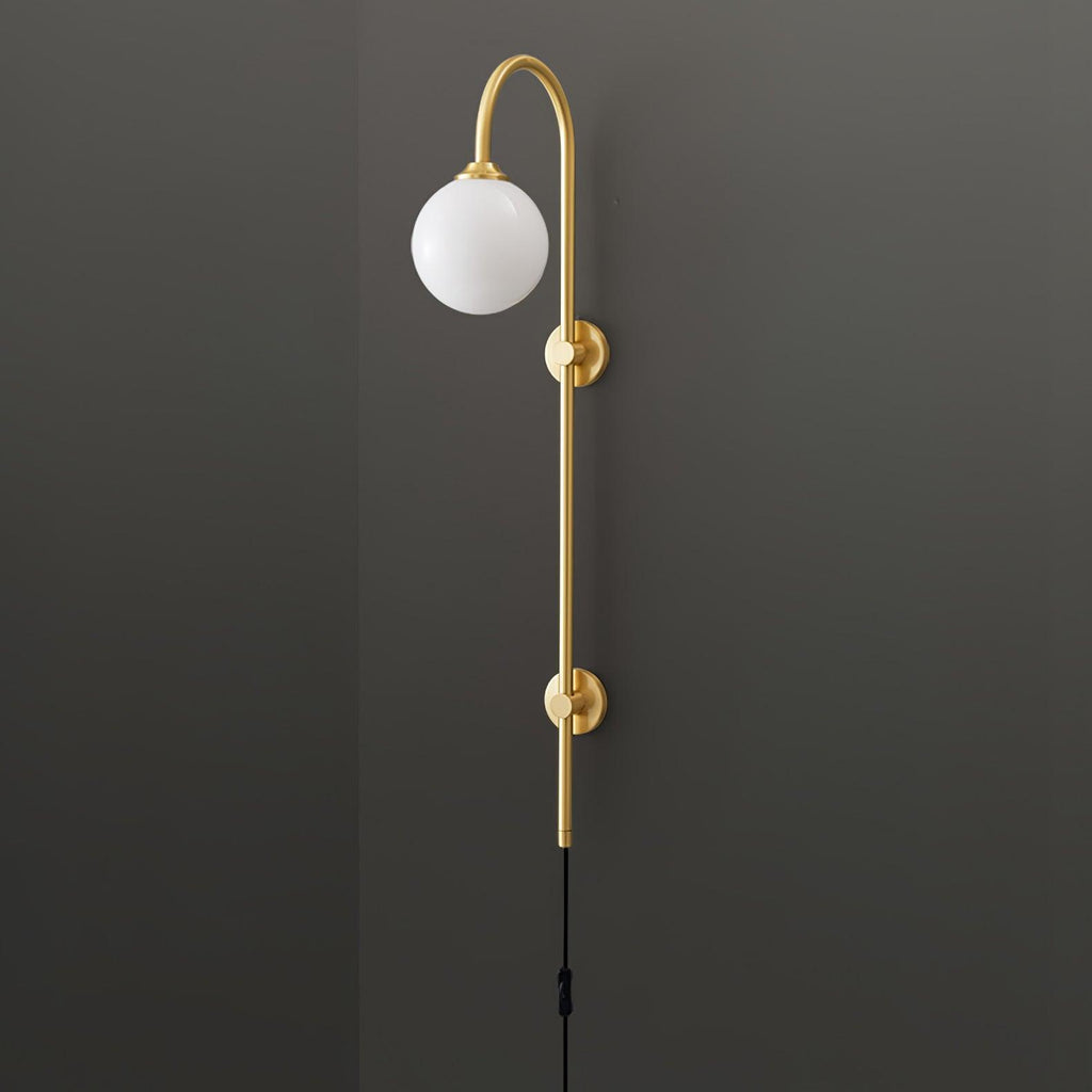Ysoria Glass Globe Brass Wall Lamp