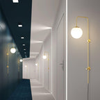 Ysoria Glass Globe Brass Wall Lamp