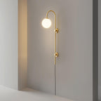 Ysoria Glass Globe Brass Wall Lamp