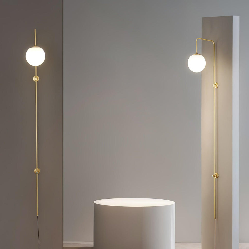 Ysoria Glass Globe Brass Wall Lamp