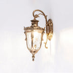 Trivelle Heritage Glass Brass Outdoor Wall Lamp
