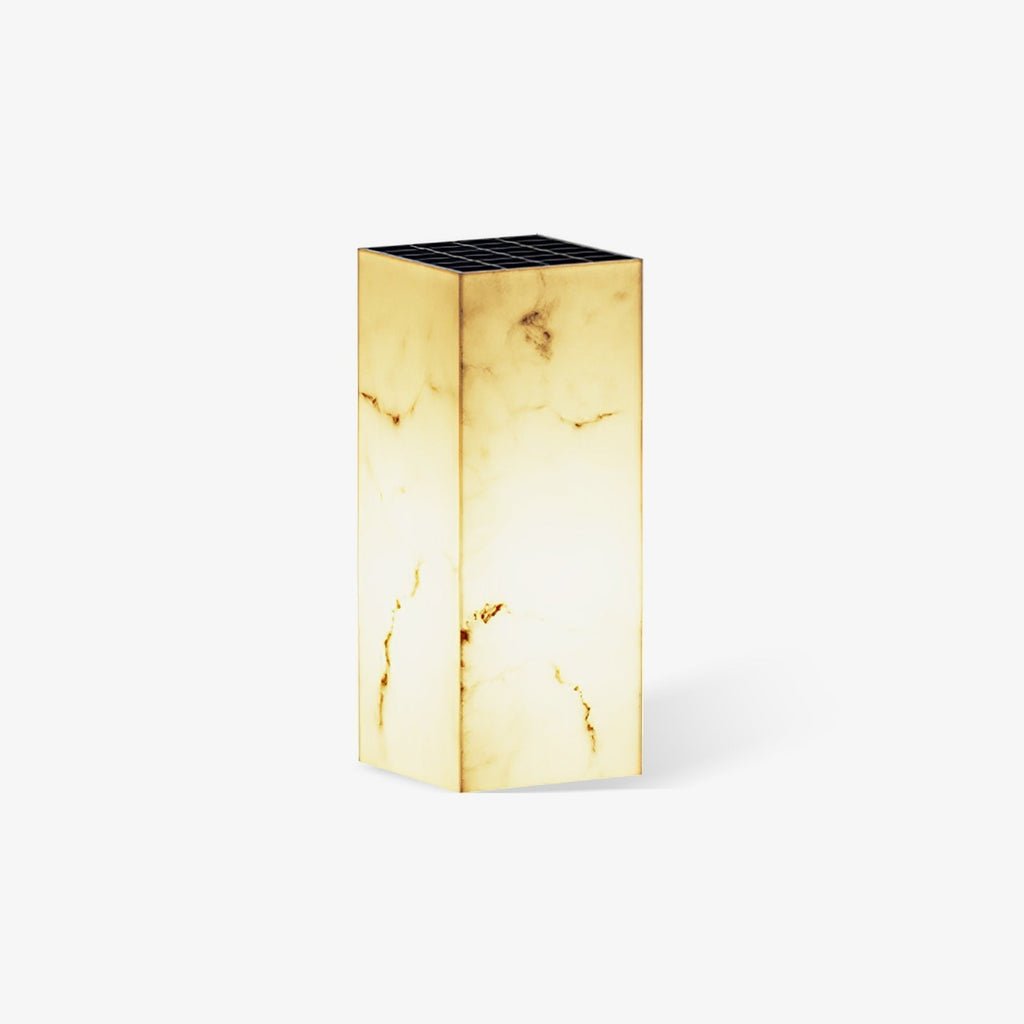 Sylvarin Faux Marble Cube Outdoor Post Lamp
