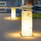 Sylvarin Faux Marble Cube Outdoor Post Lamp