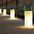 Sylvarin Faux Marble Cube Outdoor Post Lamp