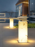 Sylvarin Faux Marble Cube Outdoor Post Lamp