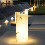 Sylvarin Faux Marble Cube Outdoor Post Lamp