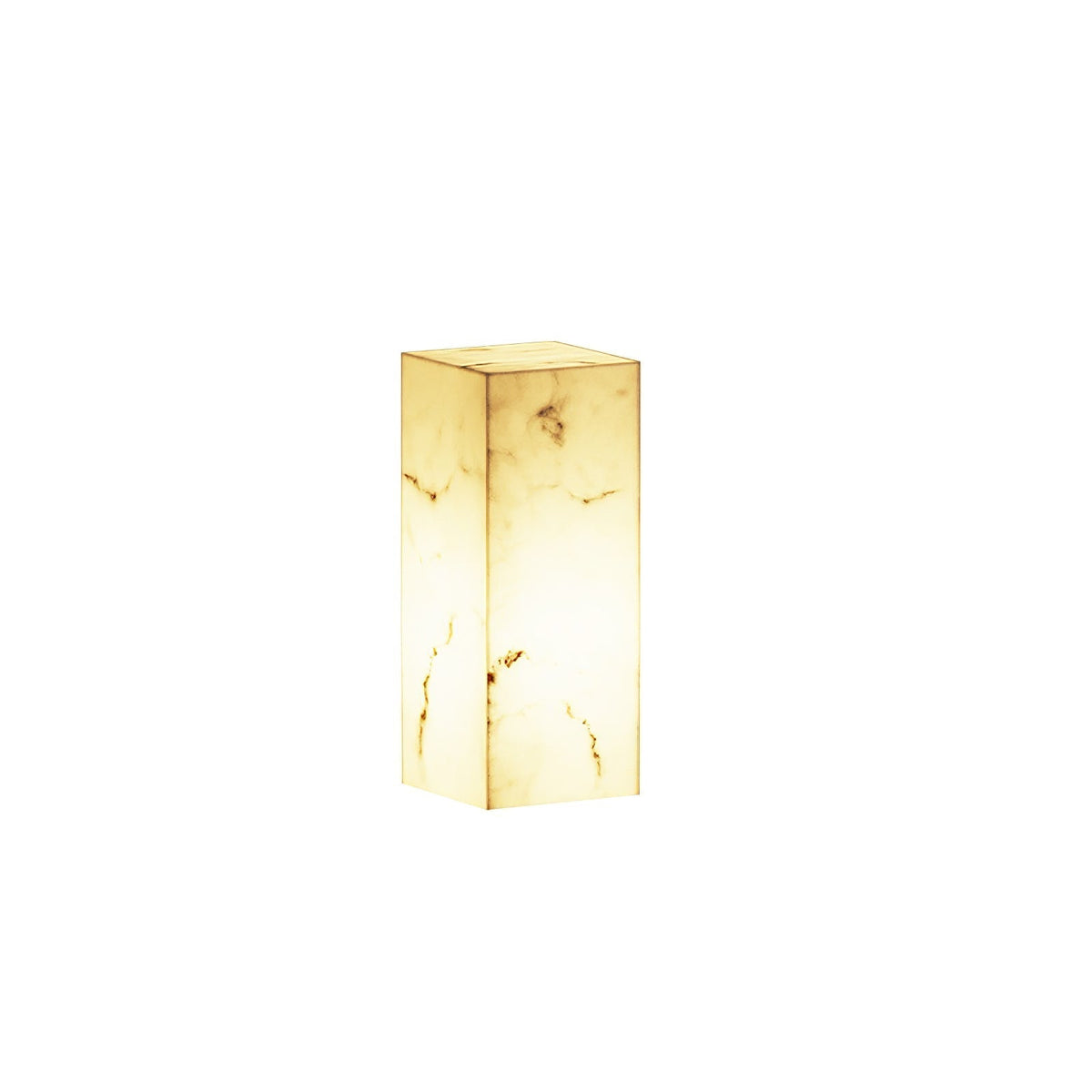Sylvarin Faux Marble Cube Outdoor Post Lamp#Size_D 7.9″ x H 19.7″#Power source_Model A: Wired Version#Kelvin range_Warm Light