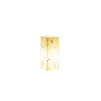 Sylvarin Faux Marble Cube Outdoor Post Lamp#Size_D 5.9″ x H 14.2″#Power source_Model A: Wired Version#Kelvin range_Warm Light