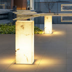 Sylvarin Faux Marble Cube Outdoor Post Lamp