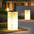 Sylvarin Faux Marble Cube Outdoor Post Lamp